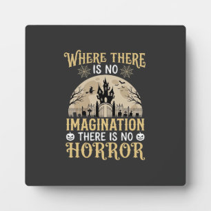Placa Expositora Cita de Terror de Halloween Castillo Embrujado Ima