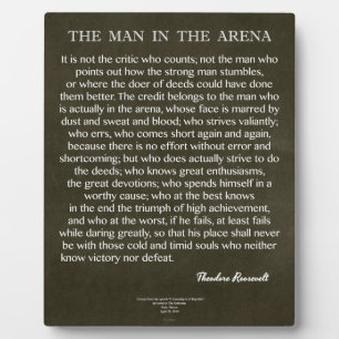 Placa Expositora Cita de Theodore Roosevelt