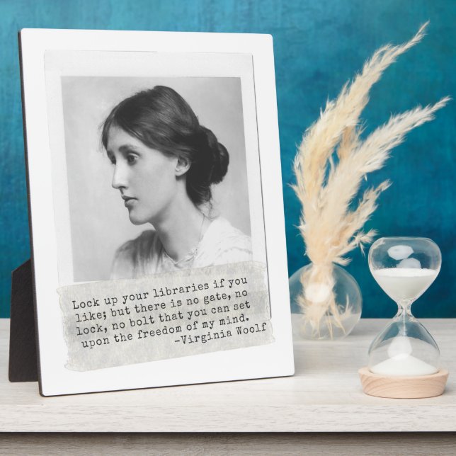 Placa Expositora Cita de Virginia Woolf - íconos de la historia de  (Lado)