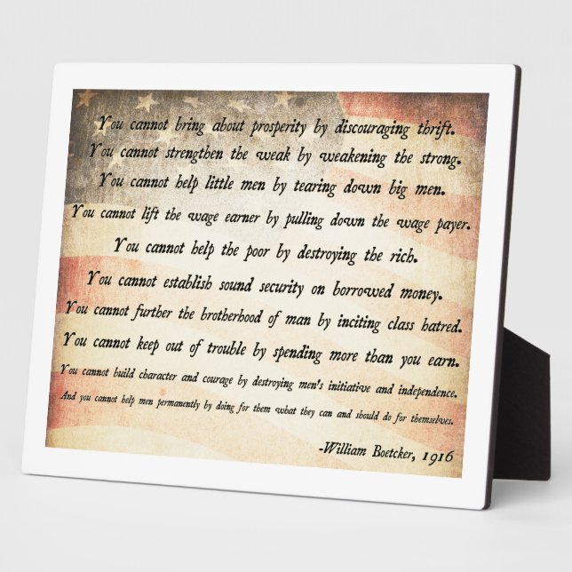 Placa Expositora Cita de William Boetcker (Lado)