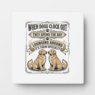Placa Expositora Cita Divertida de Perro Grabado Vintage Pups Repan