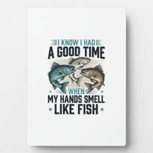 Placa Expositora Cita divertida de pesca grabado vintage vector dis