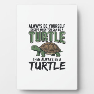 Placa Expositora Cita Divertida de Tortuga Diseño Vectorial Vintage