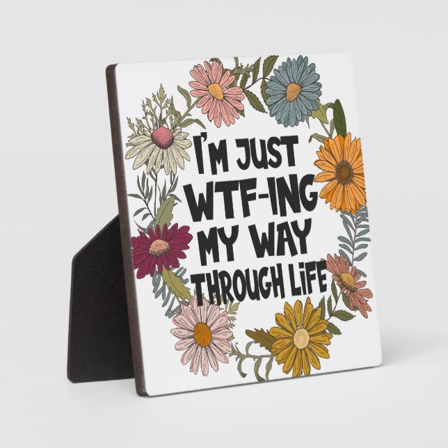 Placa Expositora Cita divertida vida dice que mamá papá padre (Anverso)