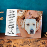 Placa Expositora Cita personalizada de Perro Lover Foto de Mascota<br><div class="desc">Celebra a tu mejor amigo y atesora esos preciados recuerdos con una placa fotográfica de keepsake, un personalizado único amante de los perros, con un diseño blanco moderno. Esta placa única para el mascota de perro con foto es el regalo perfecto para usted, familia o amigos para honrar a su...</div>