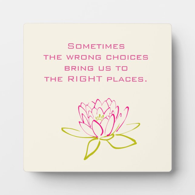 Placa Expositora Citas inspiradoras sobre las opciones (Frente)