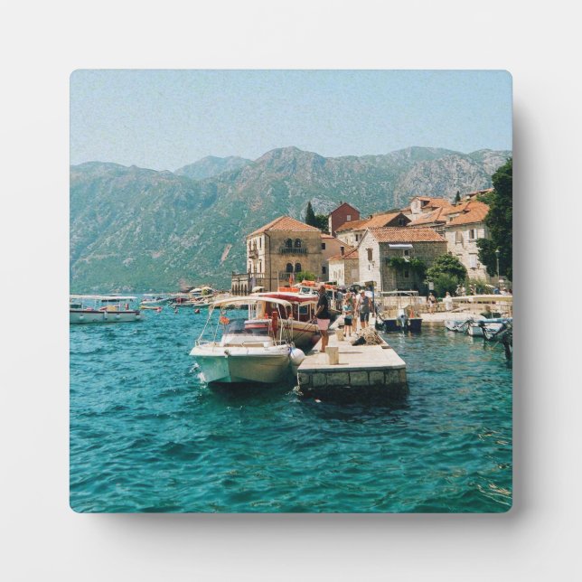 Placa Expositora Ciudad costera de Perast, Montenegro (Frente)