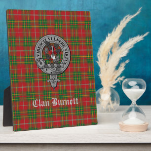 Placa Expositora Clan Burnett Escudo Badge & Tartan Tabletop