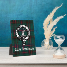 Placa Expositora Clan Davidson Escudo Badge y Tartan Tabletop