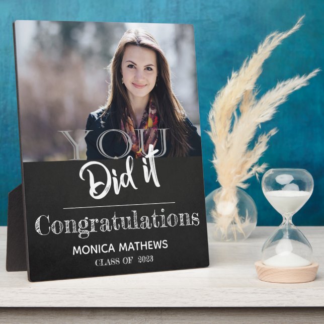 Placa Expositora Clase de 2025 Lo hiciste con la graduación de foto (Lado)