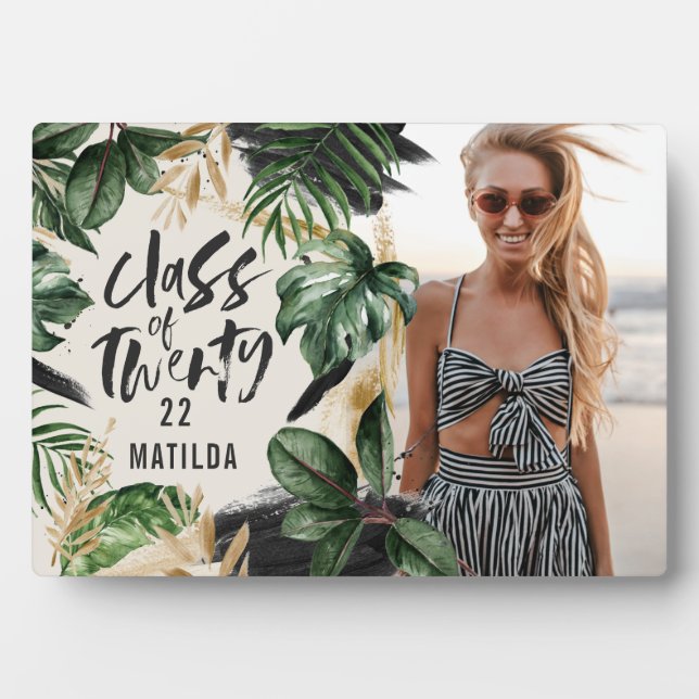 Placa Expositora Clase de graduación tropical de botánica moderna (Frente)