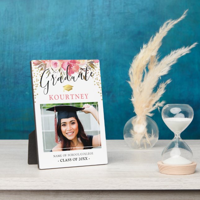 Placa Expositora Clase de Graduado Floral 2025 Foto (Lado)