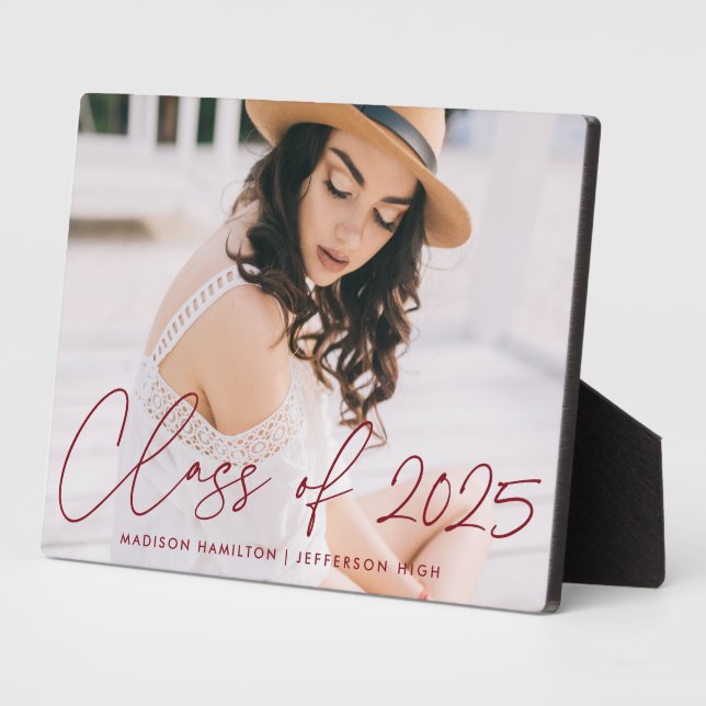 Placa Expositora Clase de la foto de graduación de escritura de Bor (Lado)