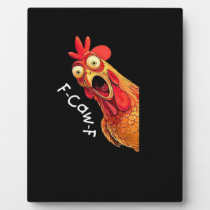 Placa Expositora Clásico Gráfico Vintage de Pollo F-Caw-F