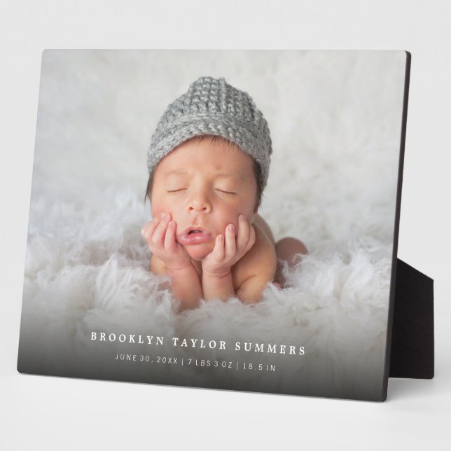 Placa Expositora Clásico Sencillo Gradiente Negro Moderno Fotografí (Lado)