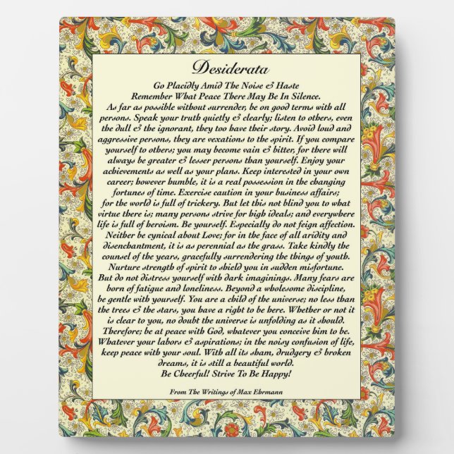 Placa Expositora Classic Desiderata Florentine (Frente)