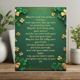 Placa Expositora Classic Shamrock Celtic Irish Blessing Good Luck