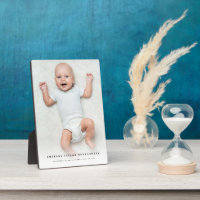 Classic Simple White Gradient New Baby Photo Easel