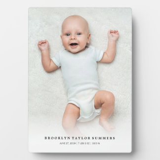 Placa Expositora Classic Simple White Gradient New Baby Photo Easel