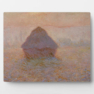 Placa Expositora Claude Monet   Grainstack, Sun in the Mist