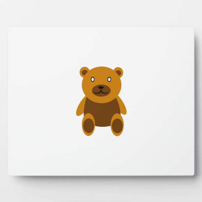 Placa Expositora Clíparte de oso de peluche marrón (Frente)