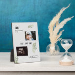 Placa Expositora Cltrasonido 2 Plaque del Día del Niño<br><div class="desc">Plaque del día del padre de la foto gris 2. Foto de niño y foto de ultrasonido de niño que viene. Personaliza con tus nombres.</div>