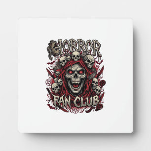 Placa Expositora Club de Fans de Terror Calavera Gritando Halloween