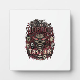 Placa Expositora Club de Fans de Terror Calaveras Cara de Demonio d