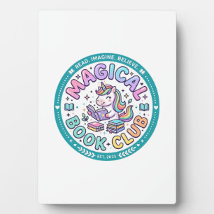 Placa Expositora Club de Libro Mágico de Unicornio Camiseta Diverti