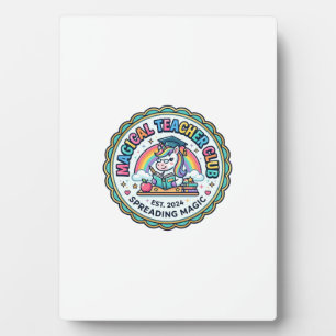 Placa Expositora Club de Profesora Mágica de Unicornio Diseño de Re
