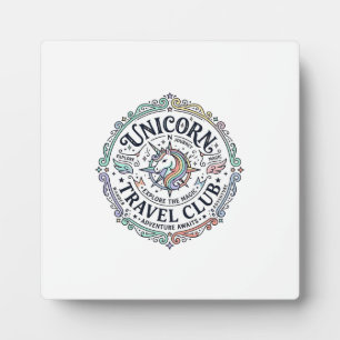 Placa Expositora Club de Viajes Unicornio Diseño Original Zazzle_1