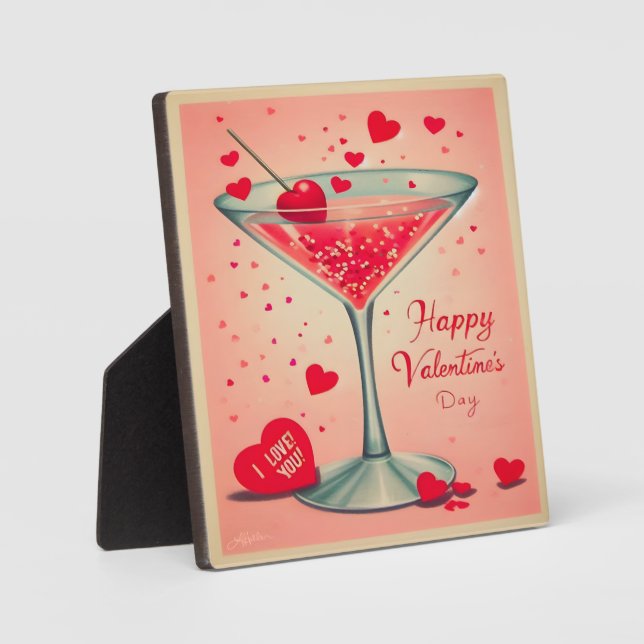 Placa Expositora Cóctel de Mid Century Valentine Martini (Anverso)