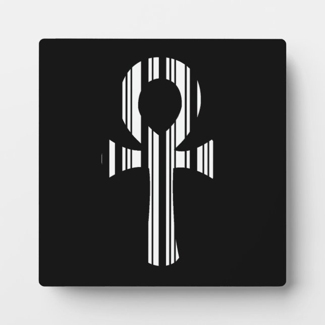 Placa Expositora CÓDIGO DE BARRAS SÍMBOLO ANKH Patrón de diseño de  (Frente)