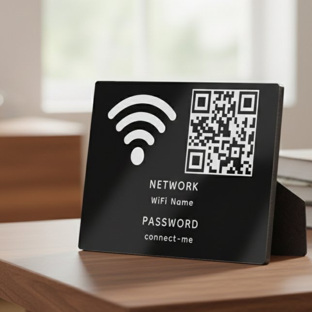 Placa Expositora Código QR Contraseña WiFi y red personalizada (Subido por el creador)