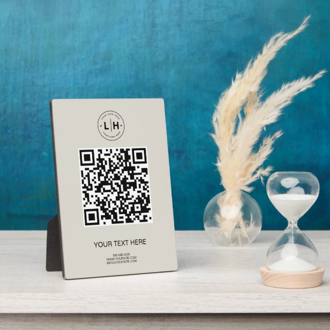 Placa Expositora Código QR de Negocio Moderno (Lado)