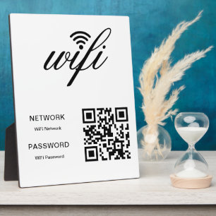 Placa Expositora Código QR de red wifi de marca personalizada Blanc