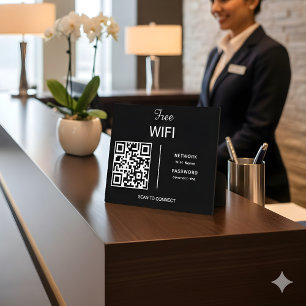 Placa Expositora Código QR de Red Wifi Escaneo para Conectar Modern
