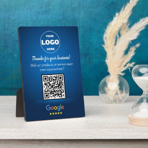 Placa Expositora Código QR de reseñas de Google personalizado para