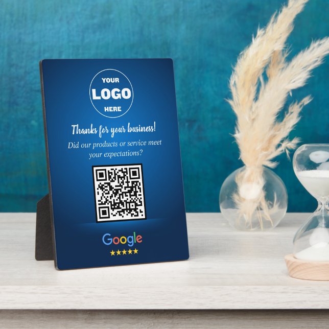 Placa Expositora Código QR de reseñas de Google personalizado para  (Custom Google Review QR Code Business Plaque)