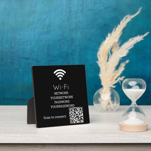 Placa Expositora Código QR de Wi‑Fi para invitados | Wi‑Fi | Gimnas (in situ)