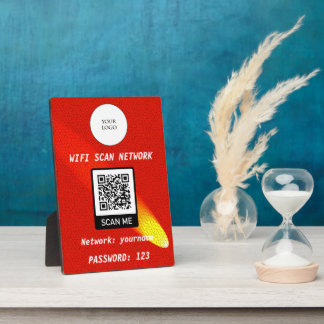 Placa Expositora Código QR de Wifi Gratuito Spotlight de Cuero Nara