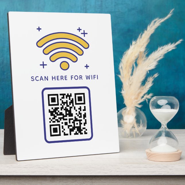Placa Expositora Código QR de Wifi para Conectar Autoadhesivo (Lado)