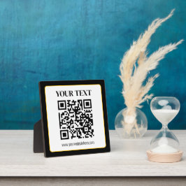 Placa Expositora Código QR empresarial con texto superior e inferio