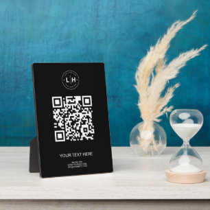 Placa Expositora Código QR para empresas modernas negro