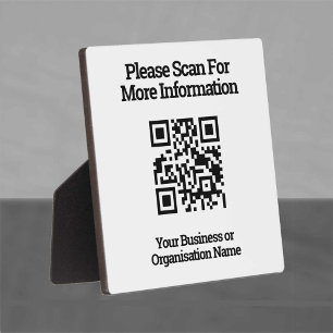 Placa Expositora Código QR para la información del cliente en un