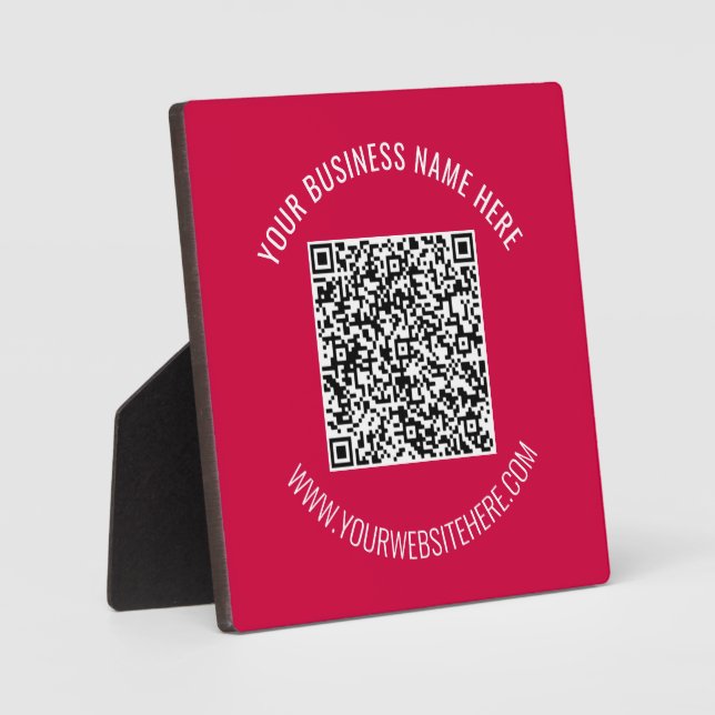 Placa Expositora Código QR personalizado y el estilo de trabajo de  (Anverso)