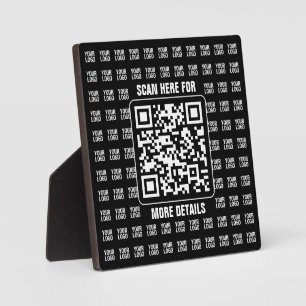 Placa Expositora Código QR promocional (editable) más patrón de log