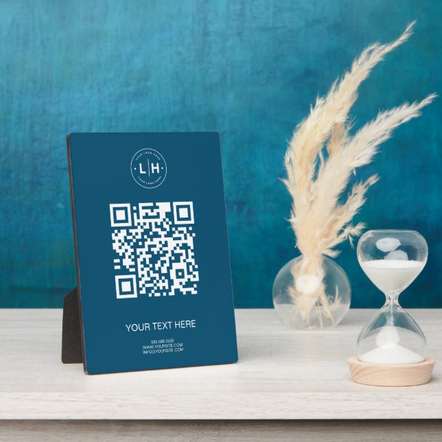 Placa Expositora Código QR promocional empresarial moderno (Lado)