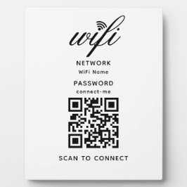 Placa Expositora Código QR Wifi contraseña de Internet Plaqueta bla