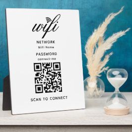 Placa Expositora Código QR Wifi contraseña de Internet Plaqueta bla